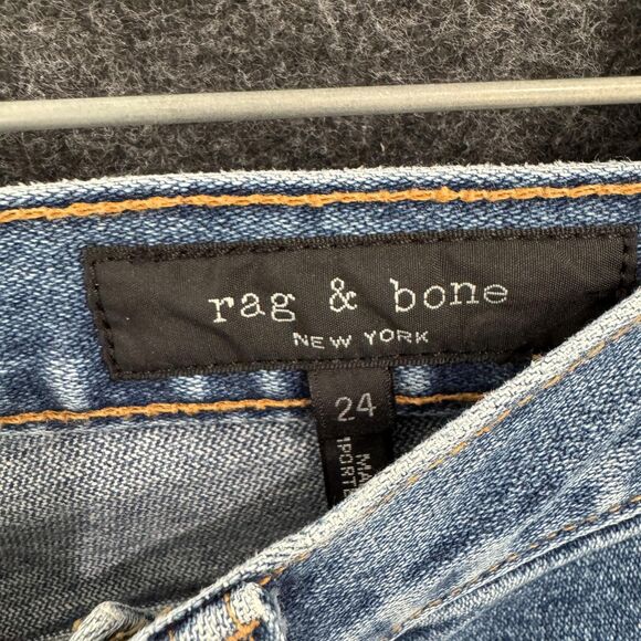 rag & bone Jeans Womens 24 Blue High Waist Flared Leg Stretch Denim Made in USA - Picture 3 of 11